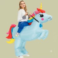 disfraz unicornio celeste - botarga inflable